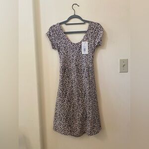 Pact Women's Windswept Oat Helena Crossback Mini Dress Organic Cotton